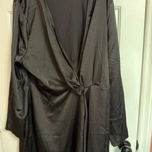 Elegant Black Satin Dress